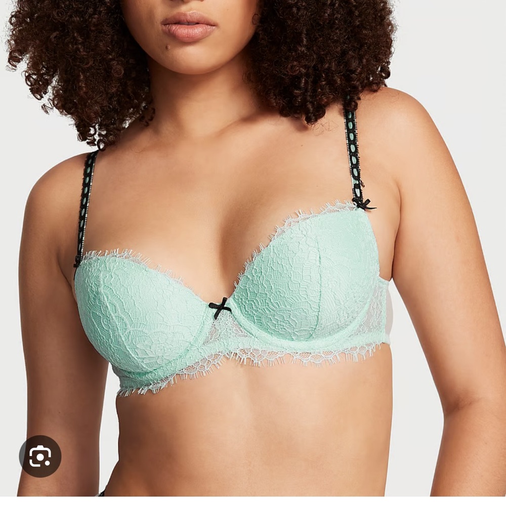 VICTORIA’S SECRET Dream Angels Push Up Opal Blue Bra Women’s SZ 32DDD BRAND NEW